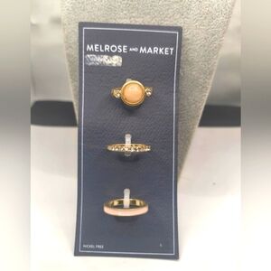 Melrose and Market Gold and Pink Ring 3 Set Size 8